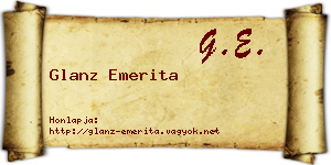 Glanz Emerita névjegykártya